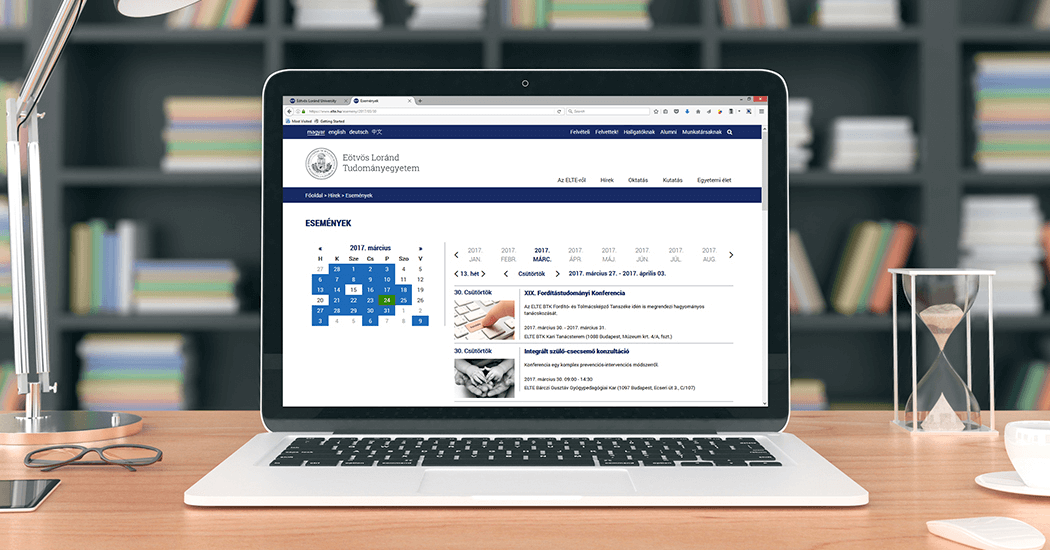 LogiNet developed a complex, multilingual portal for ELTE