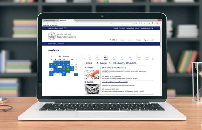 LogiNet developed a complex, multilingual portal for ELTE