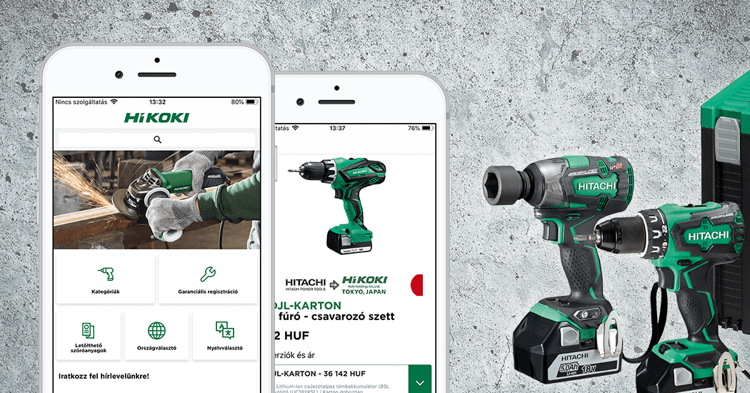 Mobile application development for HiKOKI
