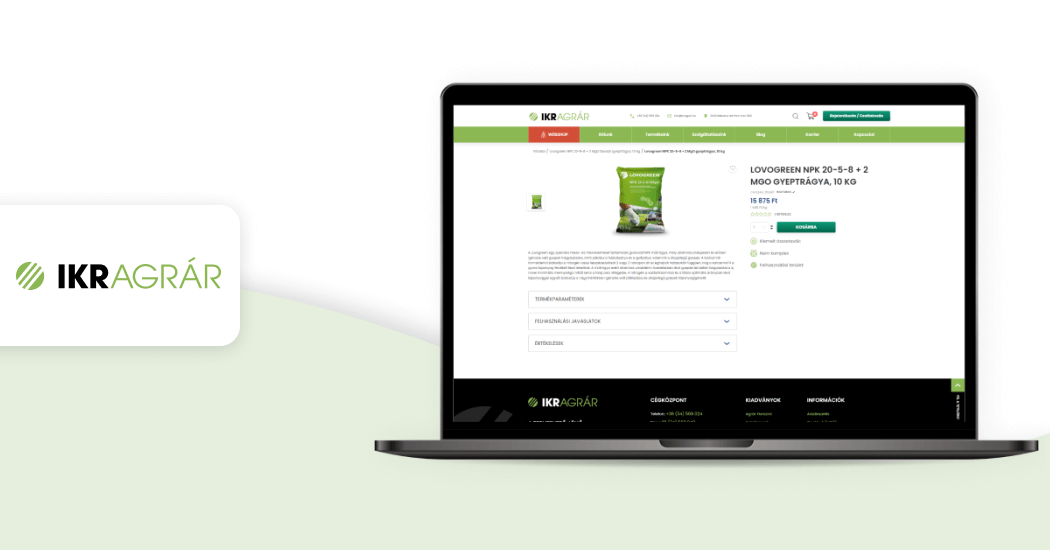 Agrárpiaci digitalizáció támogatása Logishop webfejlesztéssel