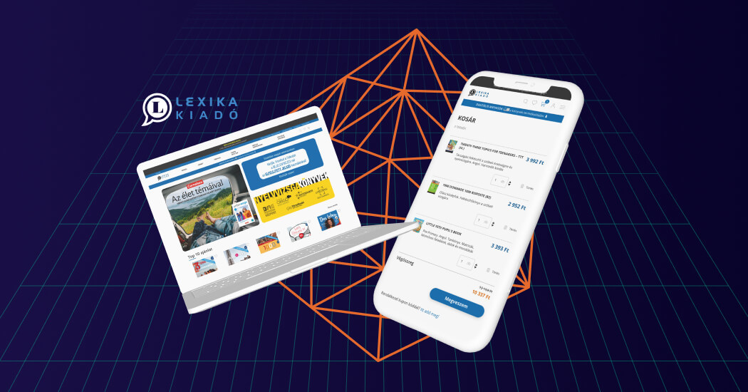Lexika Kiadó: egyedi B2C webshop digitális tananyagkezeléssel