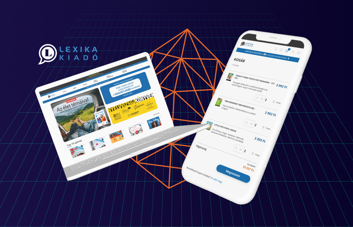 Lexika Kiadó: egyedi B2C webshop digitális tananyagkezeléssel