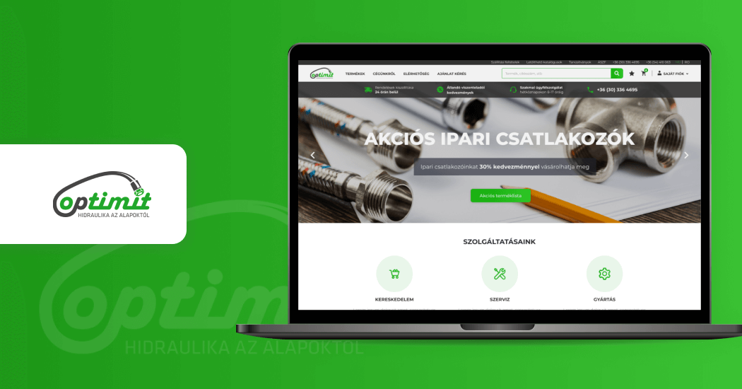 B2B webshop készítés az Optimit Hungária számára