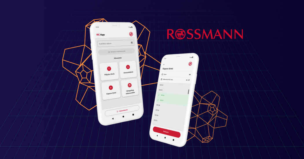 Rossmann RC app: raktári roll container kocsik pozicionálásának digitalizálása