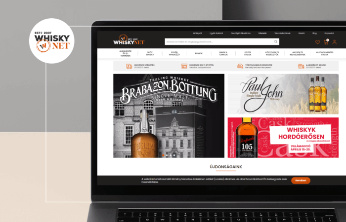 Webshop készítés Logishop alapokon: elindult a WhiskyNet új webáruháza