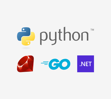Python, Ruby, Go és .NET