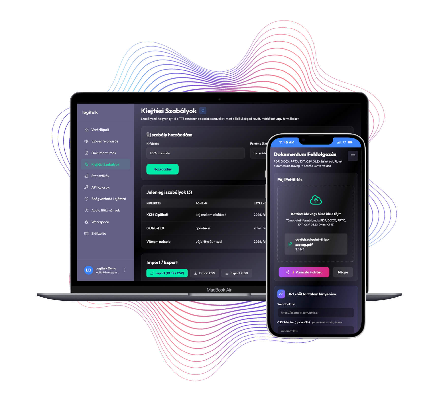 Enterprise funkciók – Fine-tuning és Voice Cloning vizualizáció